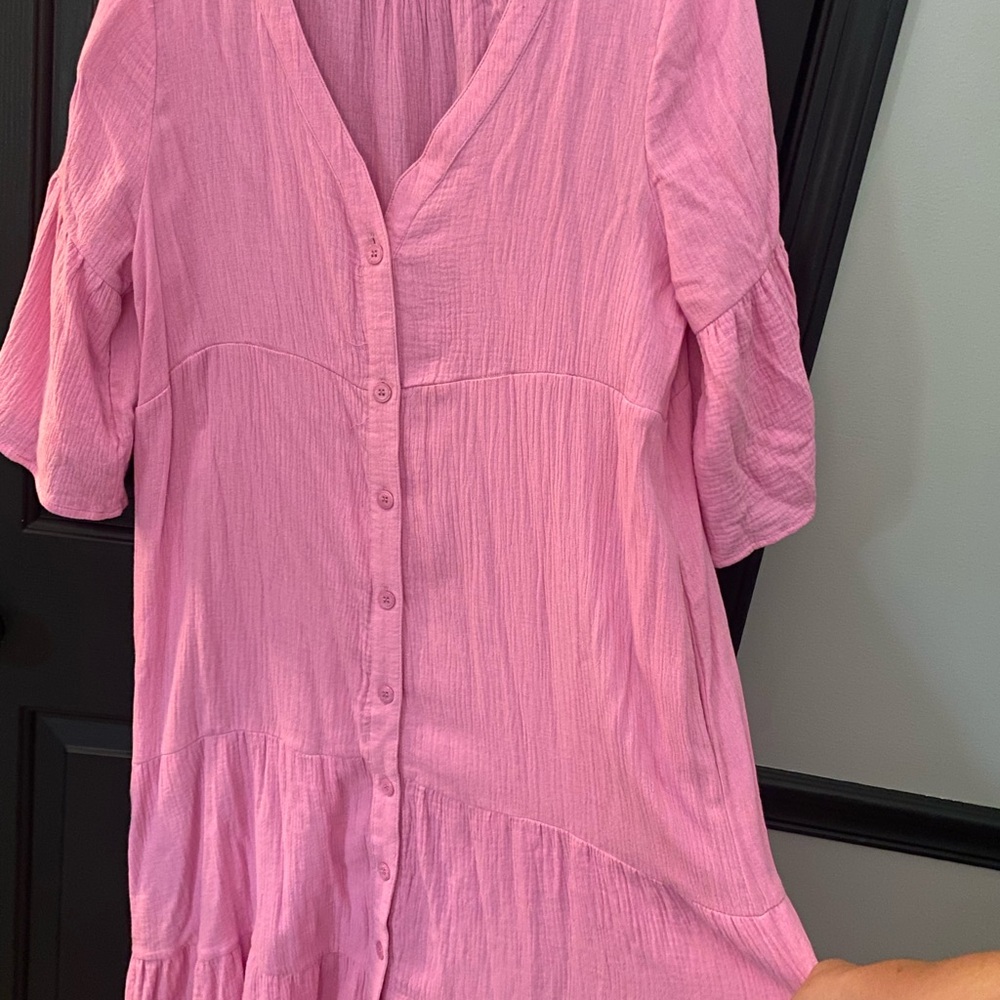 Pink Button-Down Dress